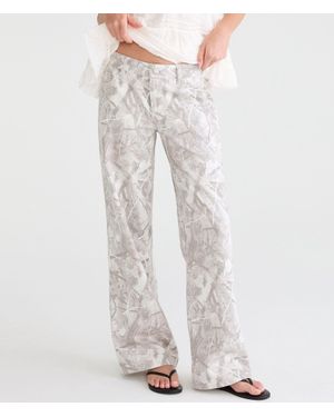 Aéropostale Low-Rise Baggy Wide Leg Forest Camo Jean - Gray