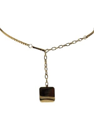 MADISON BEVERLY HILLS Vintage 1970S Metal Belt Chain Square Dangle - Metallic