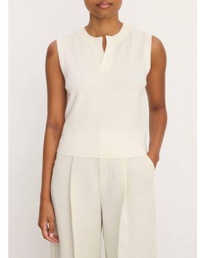 Vince Henley Sleeveless Sweater - White