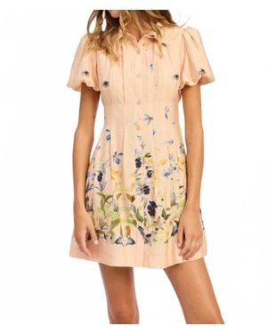 En Saison Carrera Bubble Sleeve Dress - Yellow