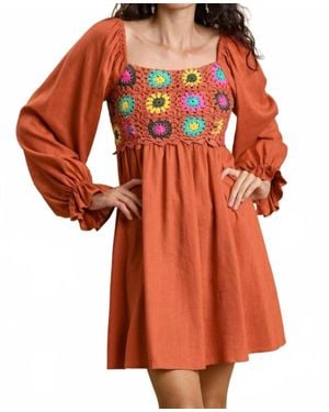 Umgee Ellie Crochet Dress - Red