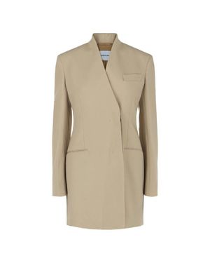 Ferragamo Ferragamo Single-Breasted Fitted Wool Blazer - Natural
