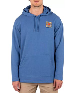 Hurley Og Poncho Hoodie Shoreline Lined Long Sleeve Pullover Dsgl832 - Blue