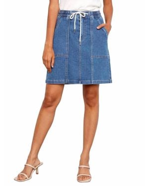 Charlie b Drawstring Skort With Patch Pocket - Blue