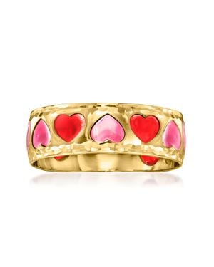Ross-Simons Italian And Enamel Heart Ring - Pink