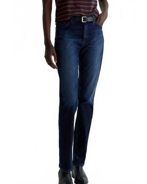 AG Jeans Mari High-Rise Slim Straight Jeans - Blue