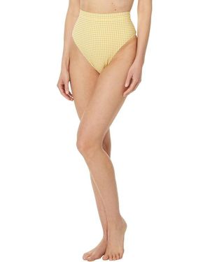 Madewell Bikini Bottom Plaid High-Rise Elastic Waist Jdm1576 - White