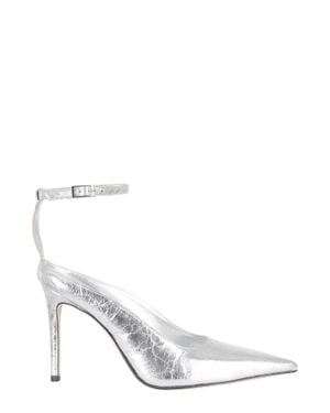 Giampaolo Viozzi Pointed-Toe Ankle Strap Leather Pumps - White
