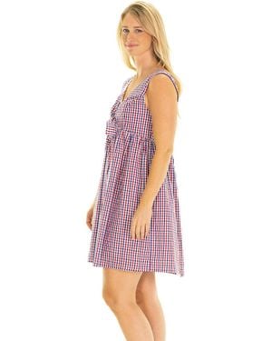 Duffield Lane Sleeveless Cotton Tie-Front Mini Dress - Purple