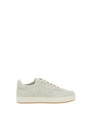 Hogan Low-Top Nubuck Sneakers With 80S Basketball Inspiration - White