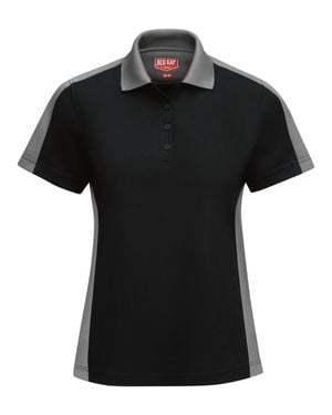 Red Kap Short Sleeve Performance Knit Two-Tone Polo - Black