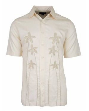 Weekend(er) Hawaiian Palm Dance Embroidery Shirt - White