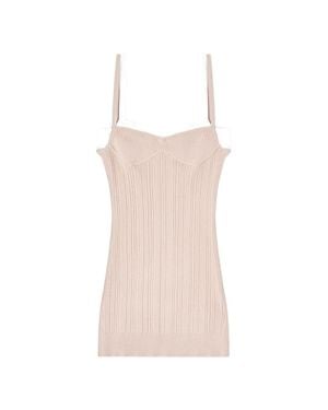 DIESEL Ribbed Knit Bodycon Dress With Thin Straps - White
