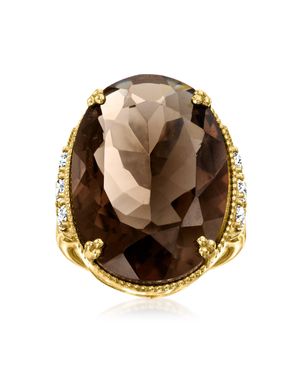 Ross-Simons Smoky Quartz And Zircon Ring - Brown