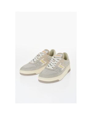 Etonic Leather Two-Tone Low-Tone Low-Top Sneakers With Fabric Detai - White