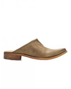 Free People Leather Harlow Split Seam Mule Shoe - Brown