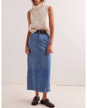 Free People Head Over Heels Skirt - Blue
