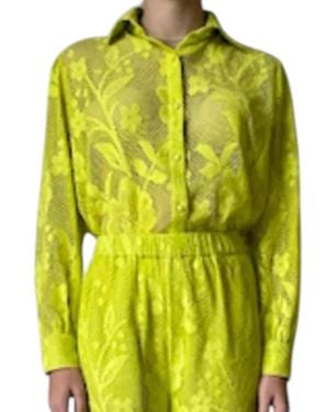 Hemant & Nandita Nysa Long Sleeve Button Down Shirt - Yellow