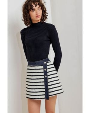 TRUEDAMES Bonjour Stripe Woven Skort - Blue