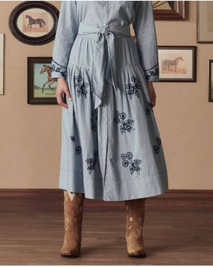 The Great Embroided Highland Skirt - Blue