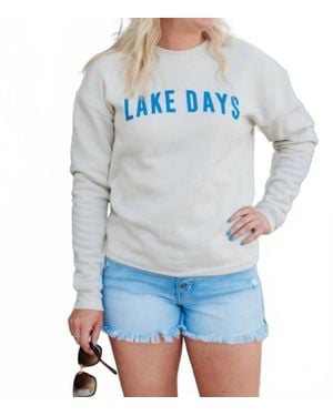 Oat Collective Lake Days Long Sleeve Sweatshirt - Blue