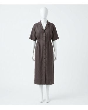 Faherty Topanga Drape Shirtdress - Gray
