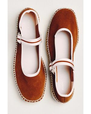 Maeve Mary Jane Espadrille Flats - Brown