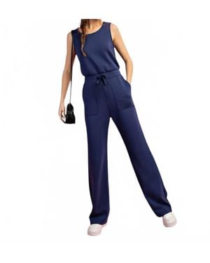 Rae Mode Sleeveless Luxury Jumpsuit - Blue
