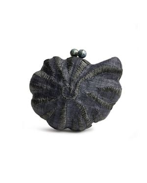 Emm Kuo Kahala Woven Circular Shell Clutch - Gray