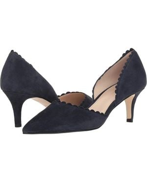 Pelle Moda Kenny Pump 11 Suede Pointed Toe Kitten Heel Fzp434 ,11) - Blue
