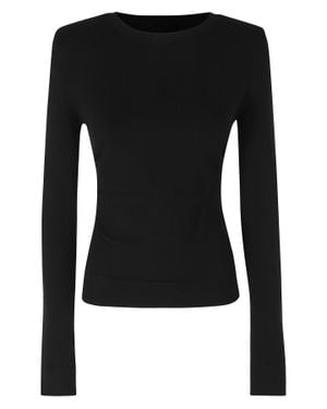 Dondup Viscose-Blend Ribbed Slim Sweater - Black