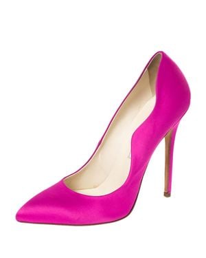 Brian Atwood Fuchsia Satin Besame Pumps - Pink