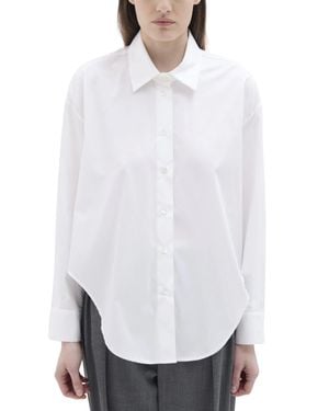 Phisique Du Role New Erika Round Bottom Oversized Cotton Shirt - White