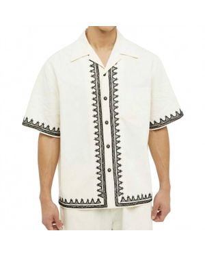 Alanui Akasha Short Sleeve Canvas Shirt - White