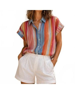The Korner Short Sleeve Button Down Shirt - Brown