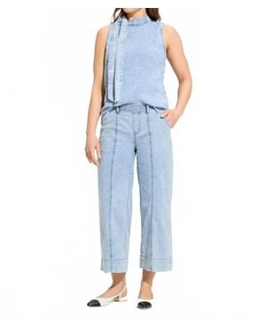 Fdj Peg Pull-On Wide Crop Pants - Blue