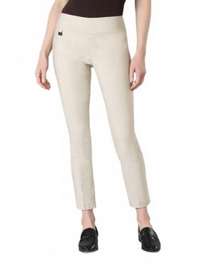 Lisette Solid Magical Lycra Ankle Pants - Natural