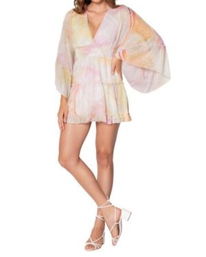 Lavender Brown Lena Dress - White