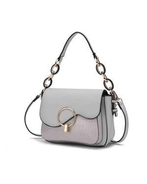 MKF Fanta Croc Shoulder Versatile Handbag By Mia K - Natural