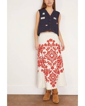 Sea Liliana Applique Skirt - Red