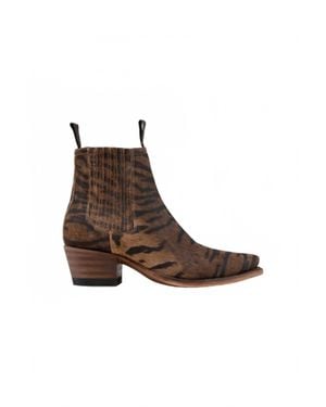 ANN MASHBURN Short Cowboy Boot - Brown