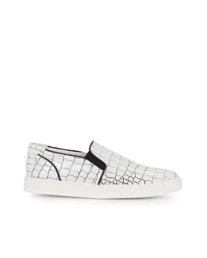 Circus by Sam Edelman Duncan Sneaker Croco Slip On Shoes Jobb1137 - White