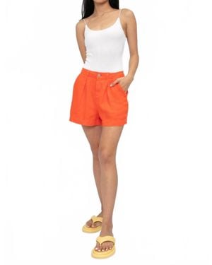 L'Agence Zahari Pleated Short - Red