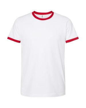 Tultex Fine Jersey Ringer T-Shirt - White