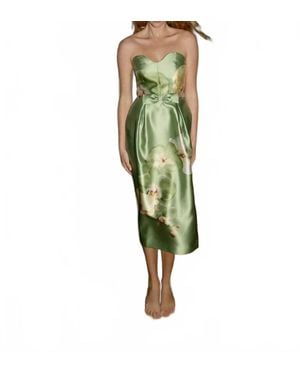 Aston Studio Sophia Strapless Column Gown - Green