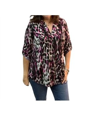 White Birch Animal Print Top - Black