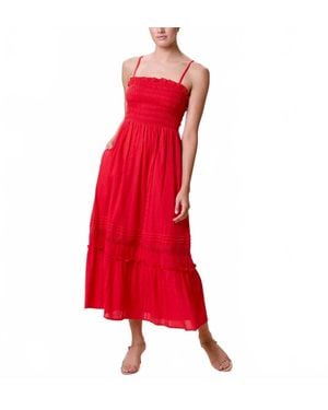 Cleobella Magnolia Ankle Dress - Red