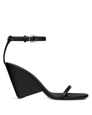 Courreges Wedge Heel Sandals - Black