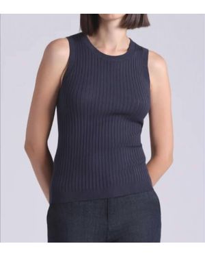 Minnie Rose Viscose Ribbed Pointelle Tank - Blue