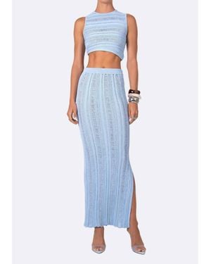 NonChalant Label Jasmine Sleeveless Crop Top - Blue